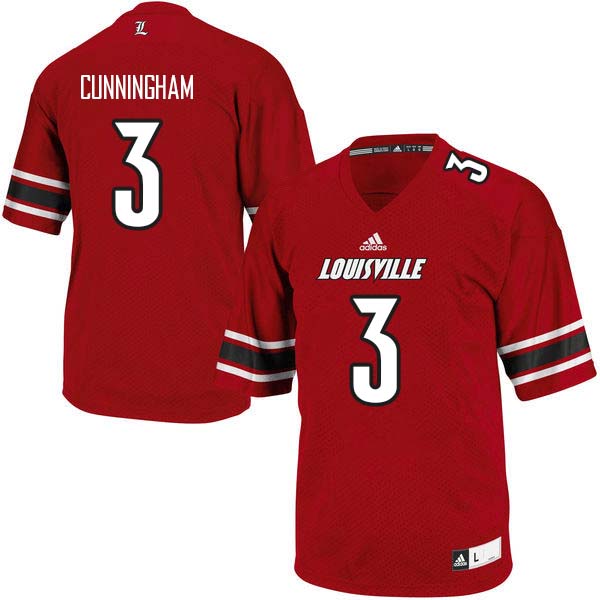 Men Louisville Cardinals #3 Malik Cunningham College Football Jerseys Sale-Red